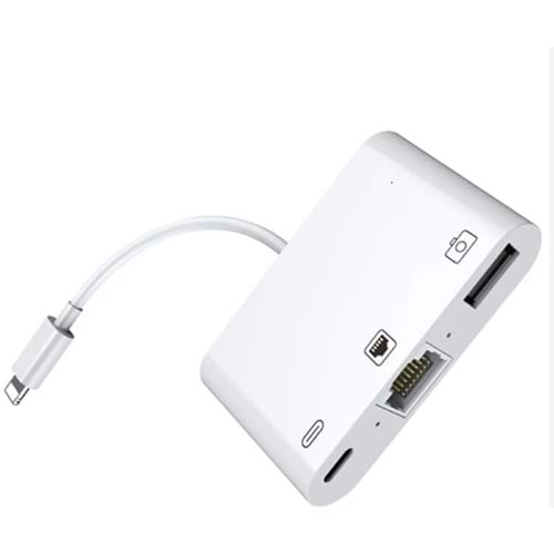 Bilişim Burada ZR461 NK107 LİGHTNİNG ÇOKLU ETHERNET ADAPTÖR