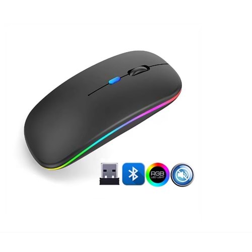 Bilişim Burada ZR215 CBA100 RGB SİYAH ŞARJLI MOUSE