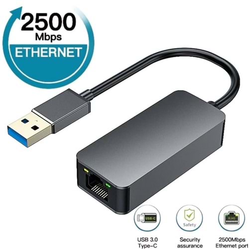 Bilişim Burada ZR622 USB 3,2 GEN1 2,5G ETHERNET ÇEVİRİCİ