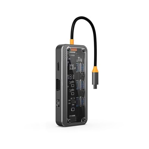Bilişim Burada ZR663 TYPE-C 8 İN 1 MULTI FUNCTIONAL HUB STATION