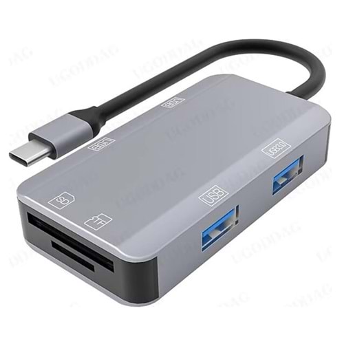 Bilişim Burada ZR785 6 İN 1 NK-3049H USB-C MULTİ-FUNCTİON ÇEVİRİCİ