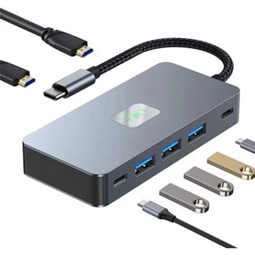 Bilişim Burada SUPPORT 4K TYPE-C 7 İN 1 2 HDMI 4 USB HUB
