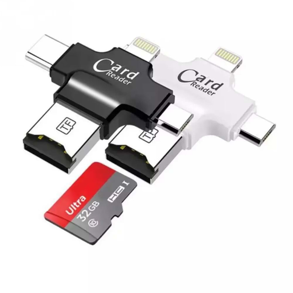 ONEZERO ZR12 S TYPE-C LİGHTNİNG MİCRO CARD READER