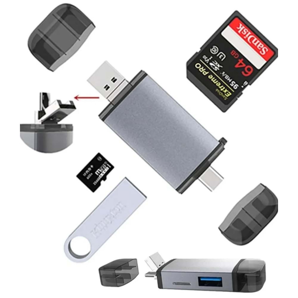ONEZERO ZR428 T993A TYPE-C 3 İN 1 CARD READER
