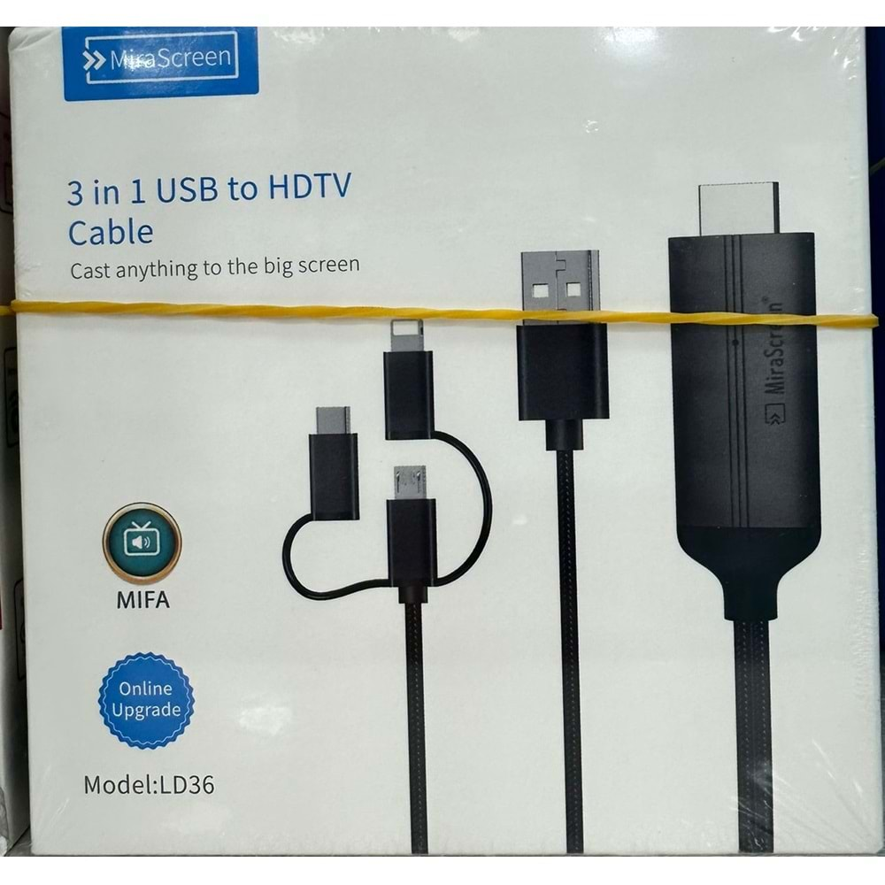 ZR775 MİRASCREEN LD36 3 İN 1 USB TO HDTV CABLE GÖRÜNTÜ AKTARICI