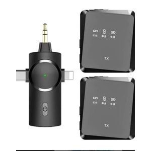 ONEZERO ZR503 JACK GİRİŞLİ LİGHTNİNG TYPE-C İKİLİ KARE MİKROFON