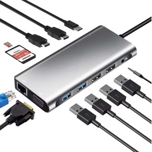 ONEZERO ZR610 TYPE-C 12 İN 1 ÇİFT HDMI