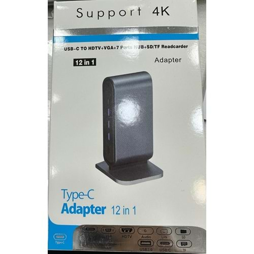 ZR773 ONEZERO TYPE-C SUPPORT 4K 12 İN 1 DOCK MODEL PD STATİON