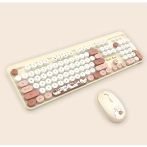 GEEZER HELLO BEAR KAHVERENGİ KLAVYE MOUSE SET